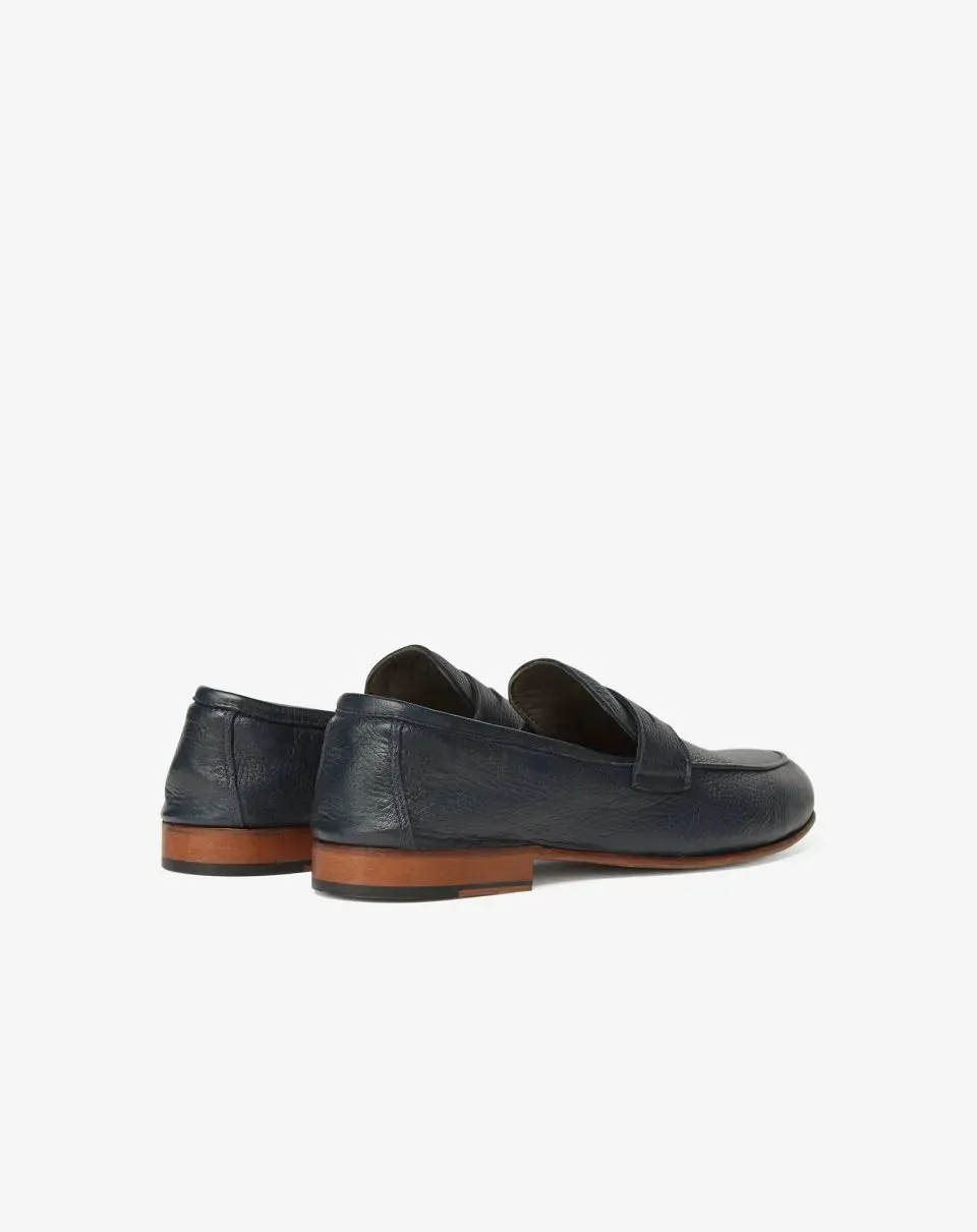 Leather loafer shoes