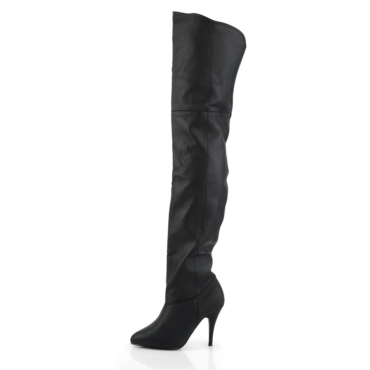 LEGEND-8868 Pleaser Black Leather Sexy Single Sole Shoes (Fetish Footwear)