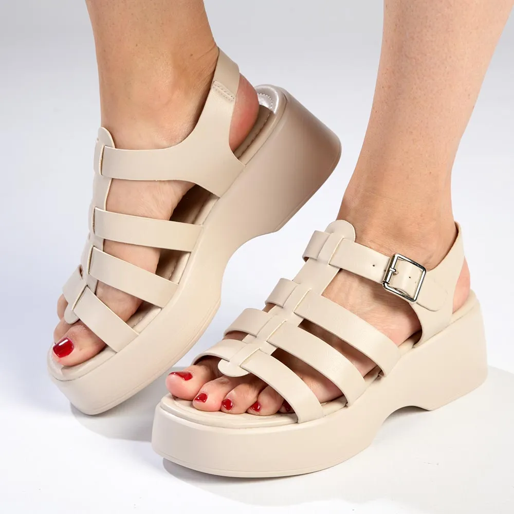 Madison Jizelle Platform Sandals - Nude