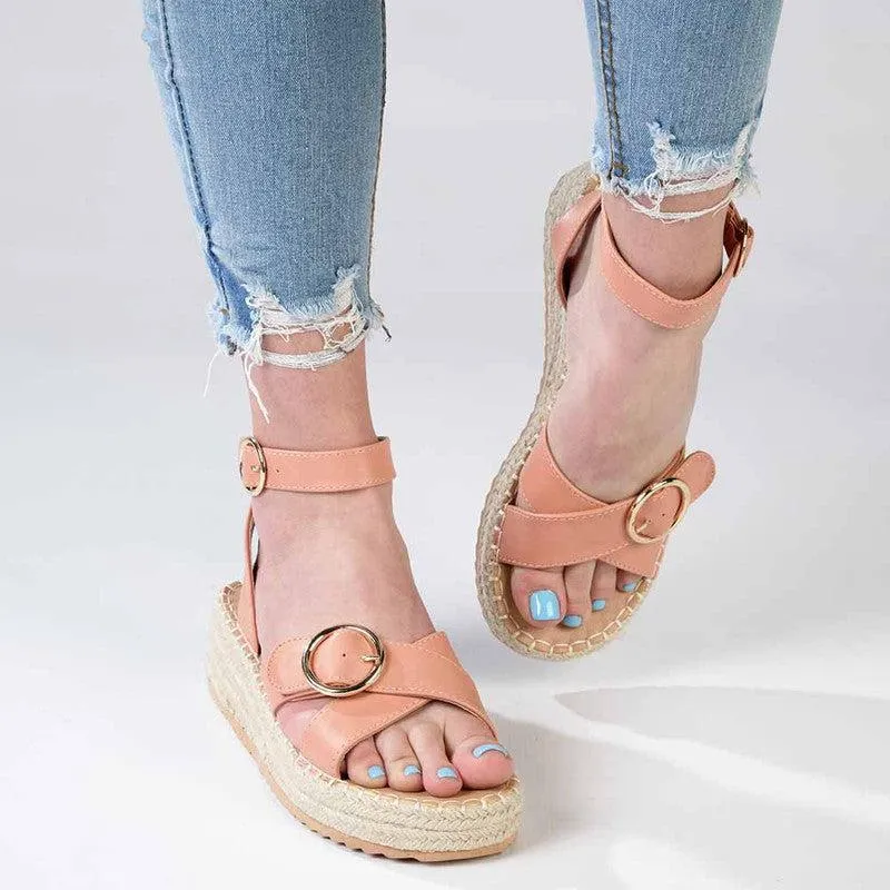 Madison Lilith Crossover Espadrille Sandal - Matt Peach