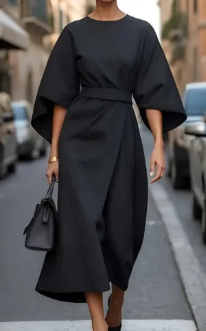 Marisca - Minimalist Belted Luxe Dress