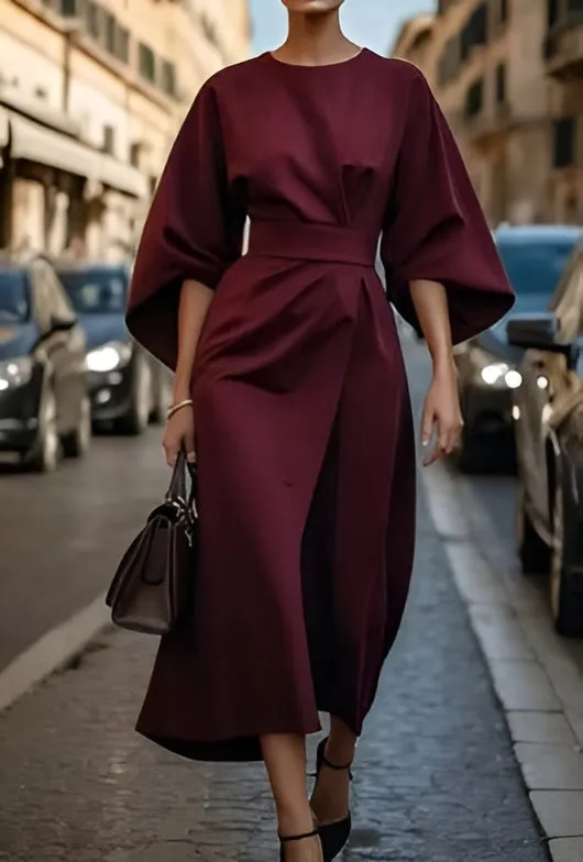 Marisca - Minimalist Belted Luxe Dress