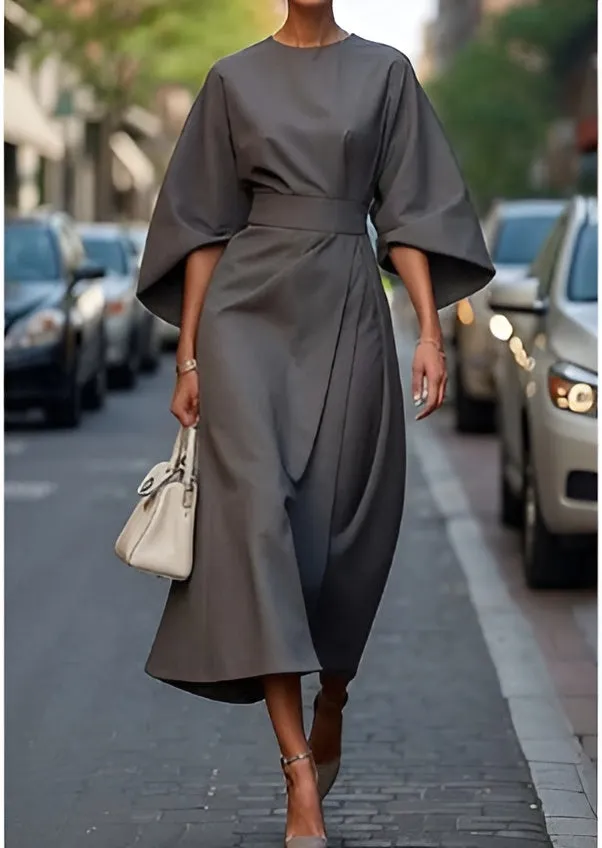 Marisca - Minimalist Belted Luxe Dress
