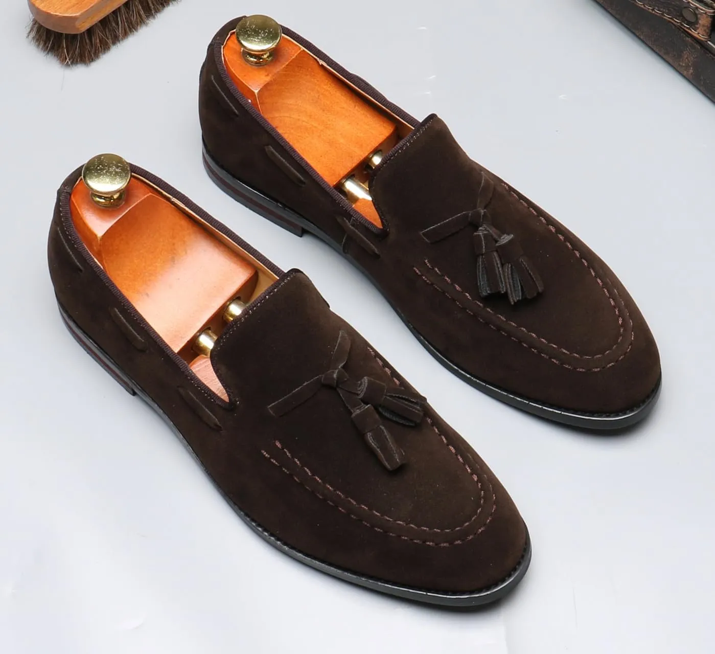Mens Tassel Loafers Slip On Dress Shoes for Men Suede Business Casual Penny Loafers Prom Wedding Tuxedo Moccasins Comfort Shoes