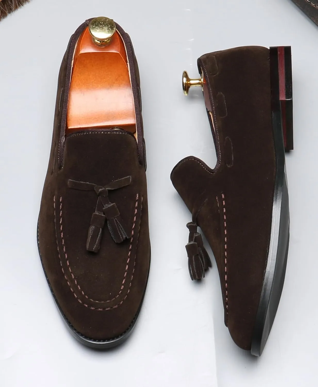 Mens Tassel Loafers Slip On Dress Shoes for Men Suede Business Casual Penny Loafers Prom Wedding Tuxedo Moccasins Comfort Shoes