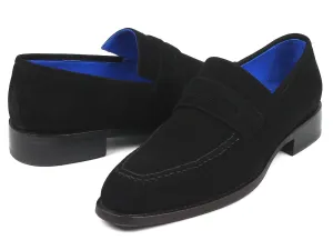 Paul Parkman Black Suede Goodyear Welted Loafers