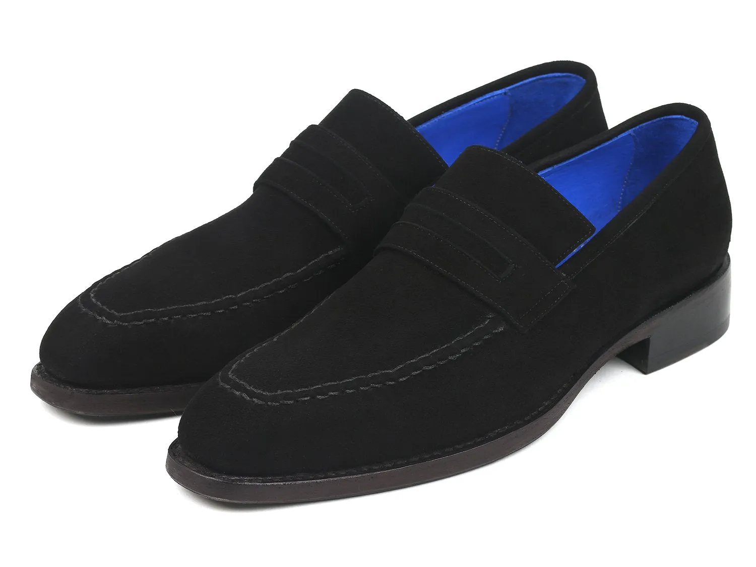 Paul Parkman Black Suede Goodyear Welted Loafers