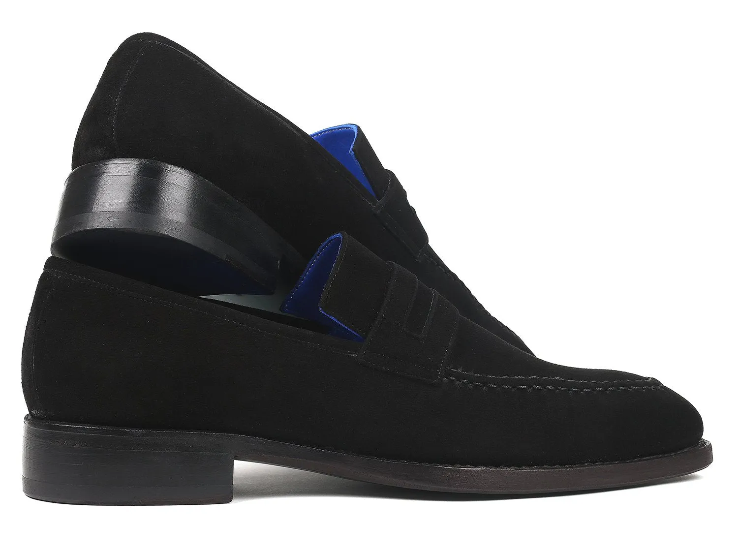Paul Parkman Black Suede Goodyear Welted Loafers