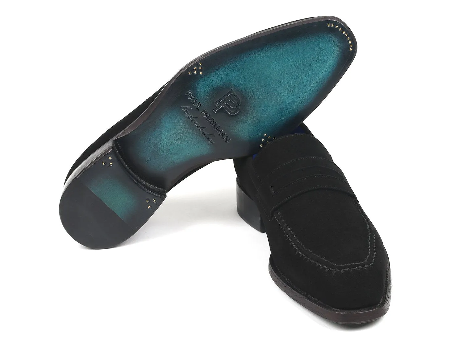 Paul Parkman Black Suede Goodyear Welted Loafers