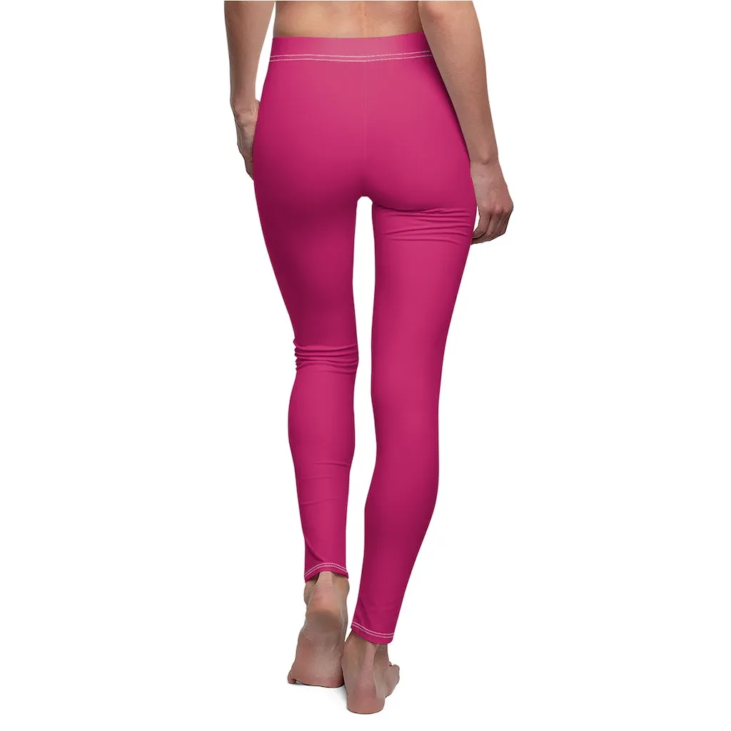 Pink Raspberry Casual Leggings