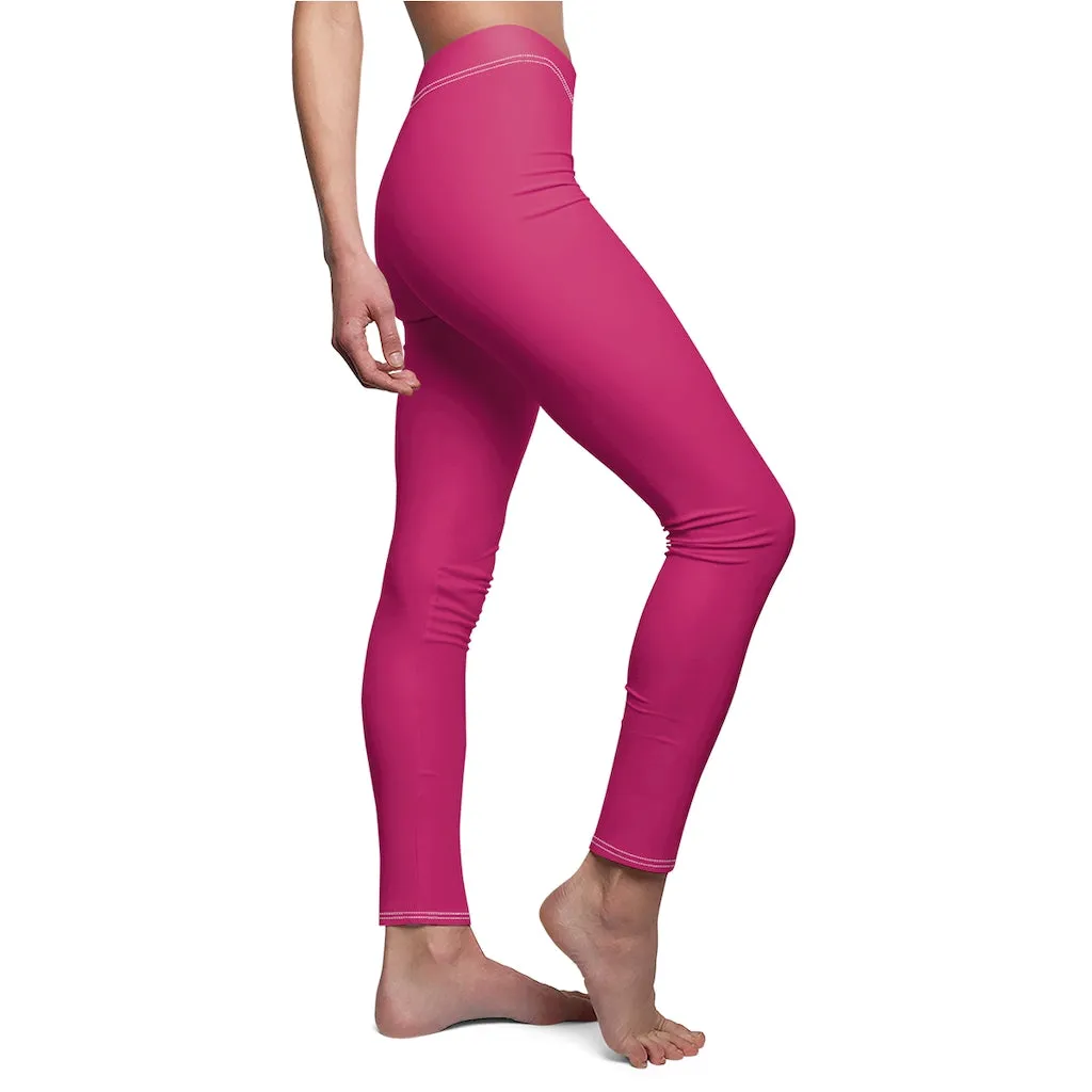 Pink Raspberry Casual Leggings