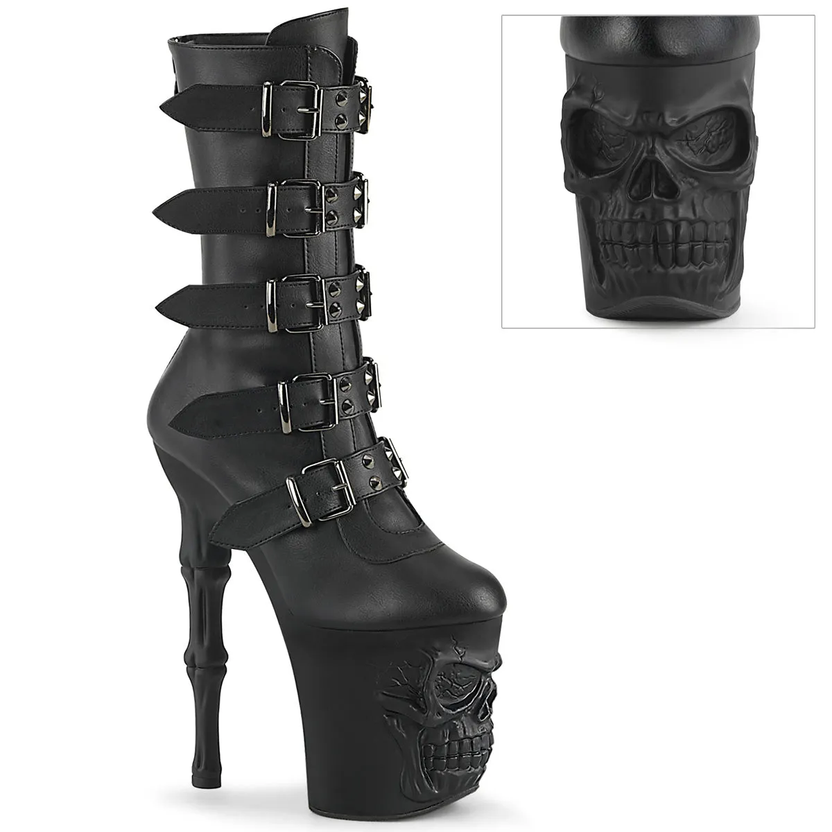 RAPTURE-1052BK Pleaser Black Faux Leather Sexy Platform Shoes (Pole Dancing Heels)