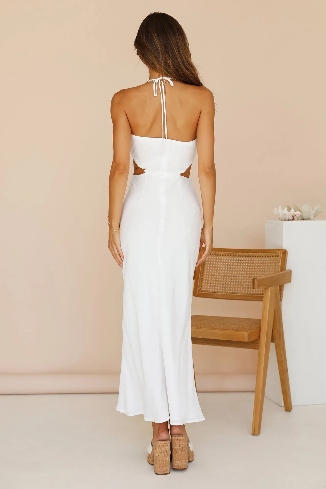 RUNAWAY THE LABEL Etta Midi Dress White
