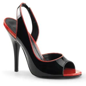 SEDUCE-117 Pleaser Black/Red Sexy Single Sole Shoes (Fetish Footwear)