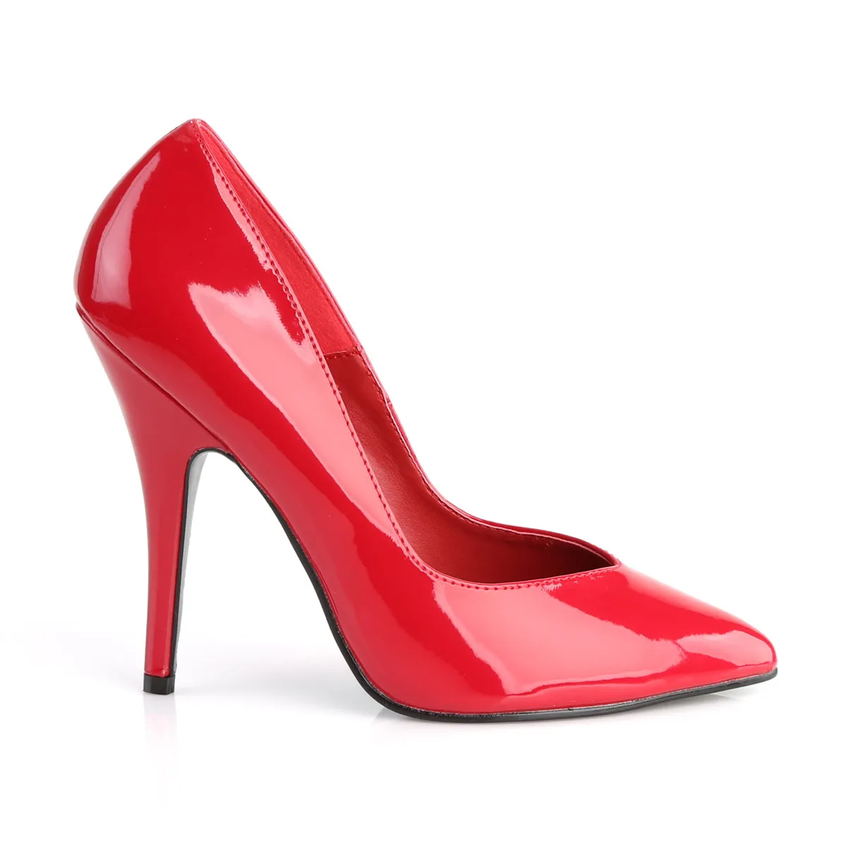 SEDUCE-420V Pleaser Red Patent Sexy Single Sole Shoes (Fetish Footwear)