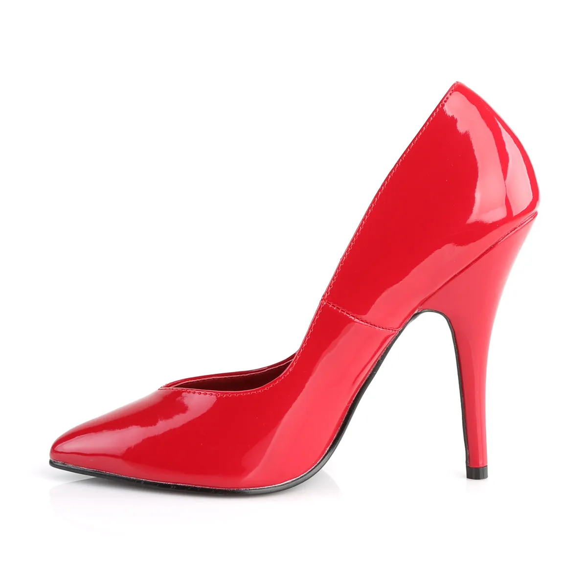 SEDUCE-420V Pleaser Red Patent Sexy Single Sole Shoes (Fetish Footwear)