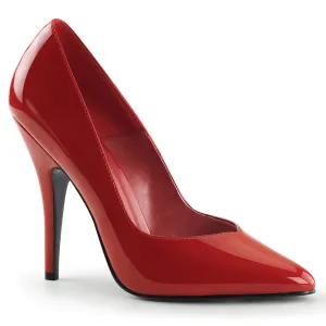SEDUCE-420V Pleaser Red Patent Sexy Single Sole Shoes (Fetish Footwear)