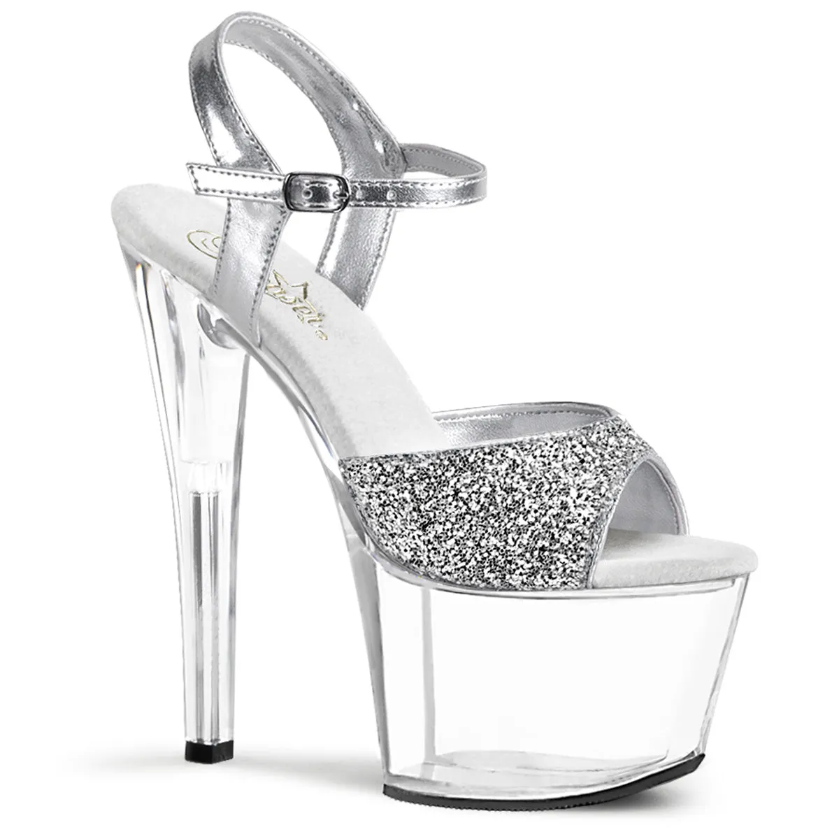 SKY-310 Pleaser Silver Glitter Sexy Platform Shoes (Pole Dancing Heels)