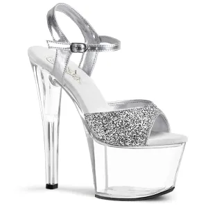 SKY-310 Pleaser Silver Glitter Sexy Platform Shoes (Pole Dancing Heels)