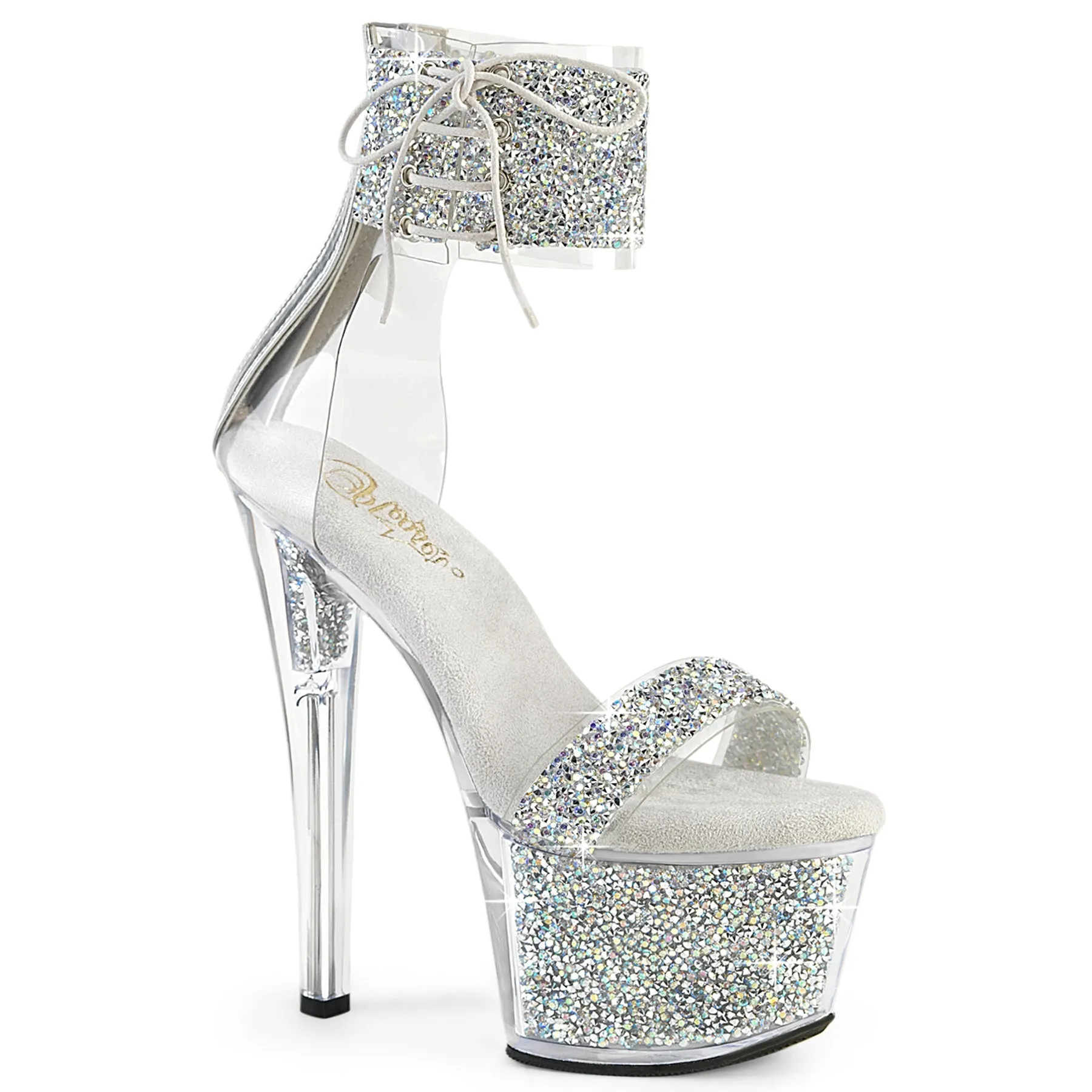 SKY-327RSI Pleaser Silver Sexy Platform Shoes (Pole Dancing Heels)