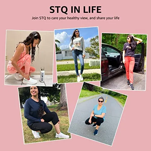 STQ Walking Shoes Women Mesh Slip on Sneakers Comfortable Work Shoes Non Slip Tennis Shoes with Arch Support All Black 7 US