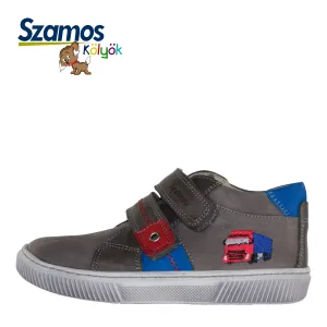 Szamos kid boy sneakers grey with truck decor little kid/big kid size
