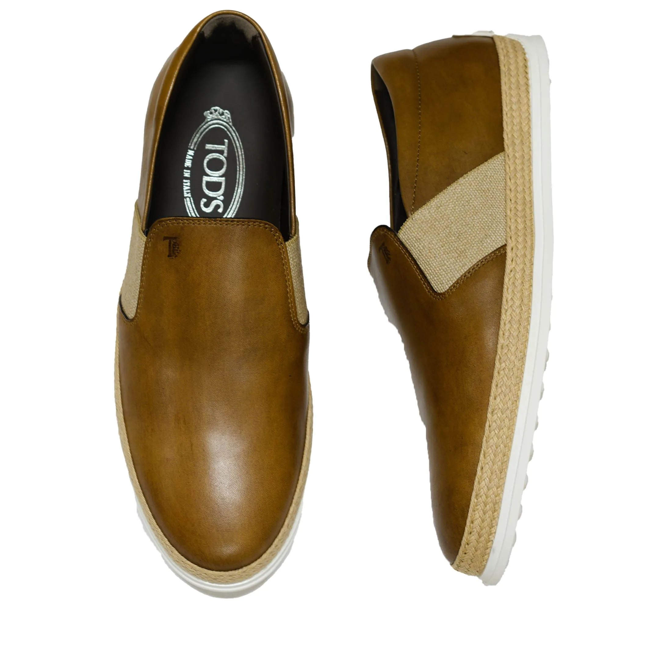 Tod's Men's Camel Rafia Slip On M0TV0V530 50% OFF