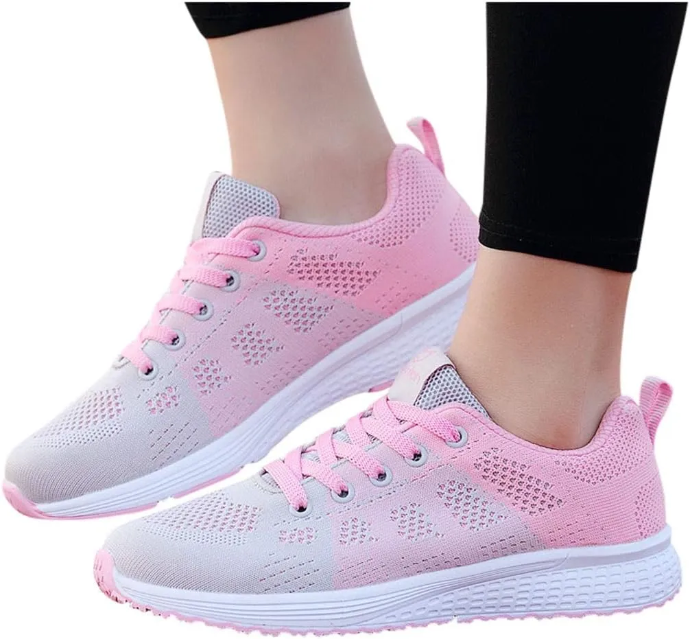 Women's Running Walking Tennis Shoes Comfortable Lace Up Womens Running Shoes Wide Casual Tennis Shoes Wedge Sneakers Waterproof Tennis Shoe Trainers Shoe