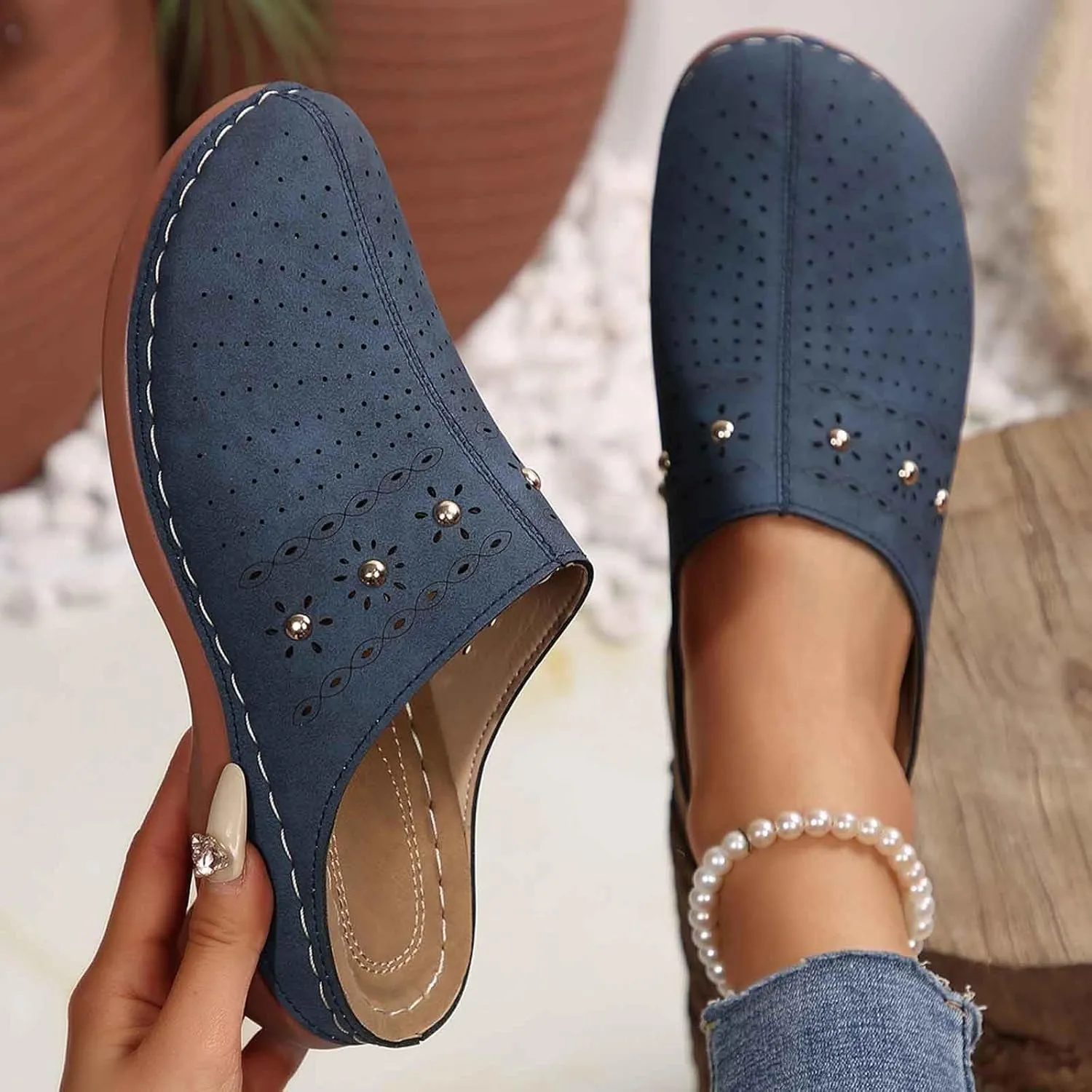 Women's Sandals Comfortable Slippers Casual Beach Slip-On Shoes for Everyday Wear Stylish Summer Footwear