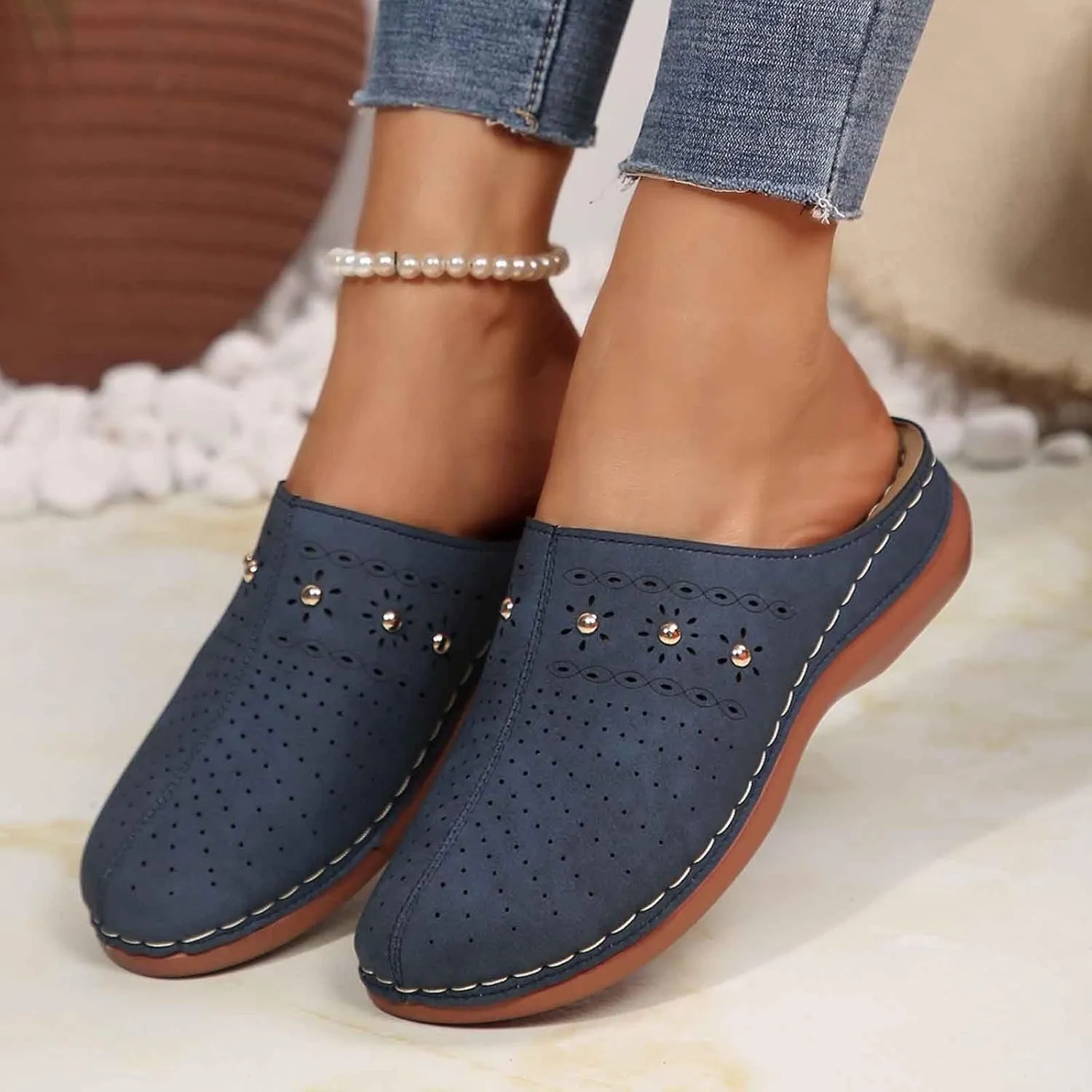Women's Sandals Comfortable Slippers Casual Beach Slip-On Shoes for Everyday Wear Stylish Summer Footwear